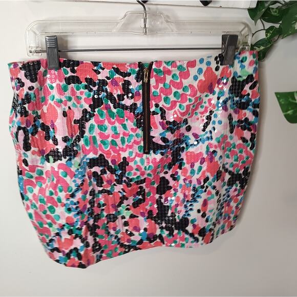 Lilly Pulitzer Tate Cameo Sweet Nothings Sequin Floral Mini Skirt Size 6 - Picture 3 of 7